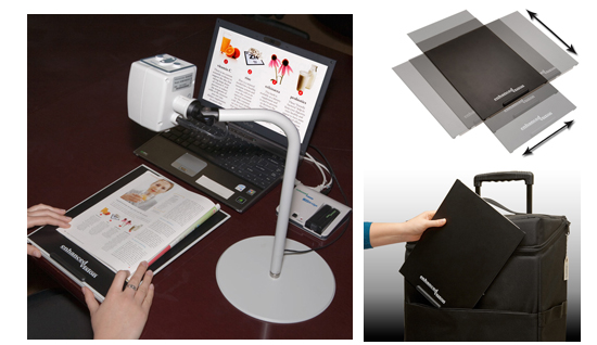 Tre bilder på XY-bordet.