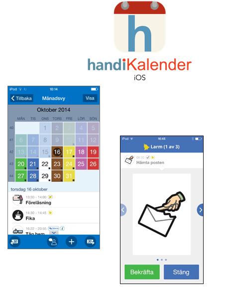 Logga samt bild på månadsvy och aktivitet