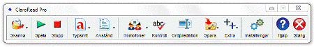 Bild på ClaroRead Pro verktygsrad