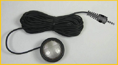 Bild på extern ljudsignal och blixt